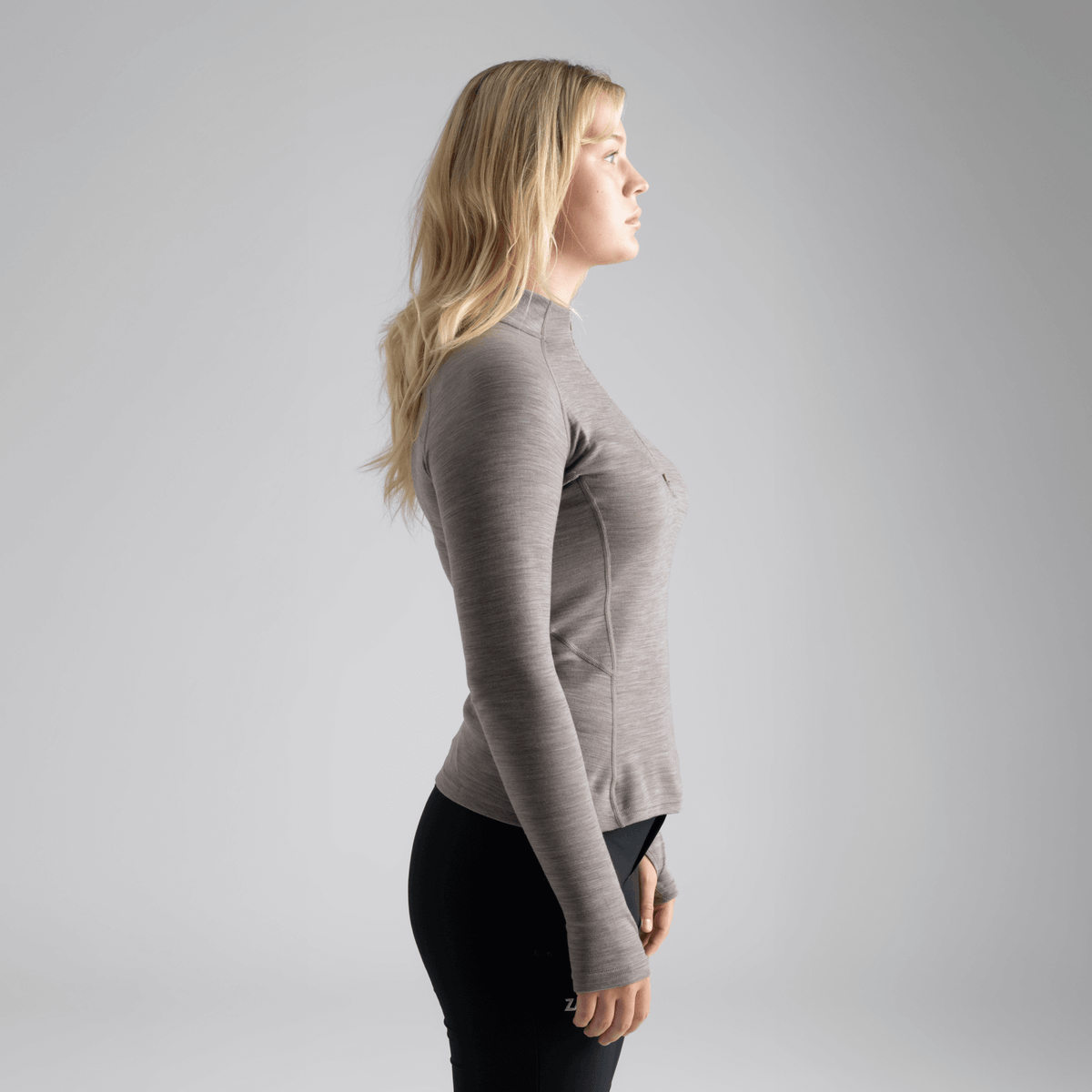 Hejma Women's Merino Zip Top, boja Beige