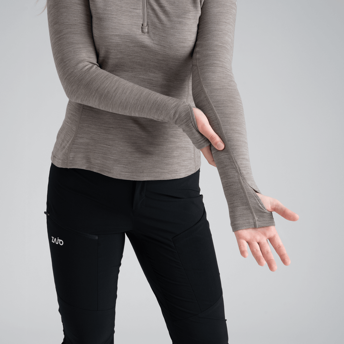 Hejma Women's Merino Zip Top, boja Grape Mauve