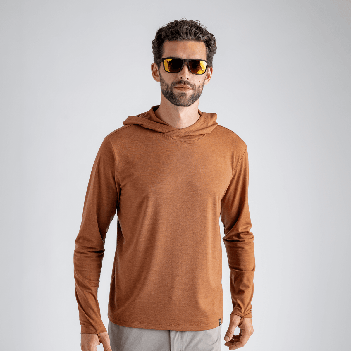 Kora Men's Merino Hoodie, boja Black Olive