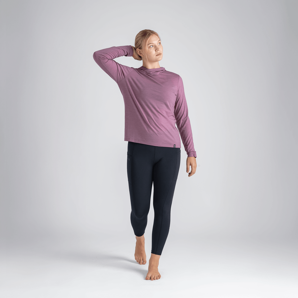 Kora Women's Merino Hoodie, boja Grey Navy