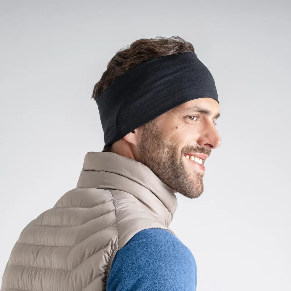 Senti Merino Headband — Black Olive
