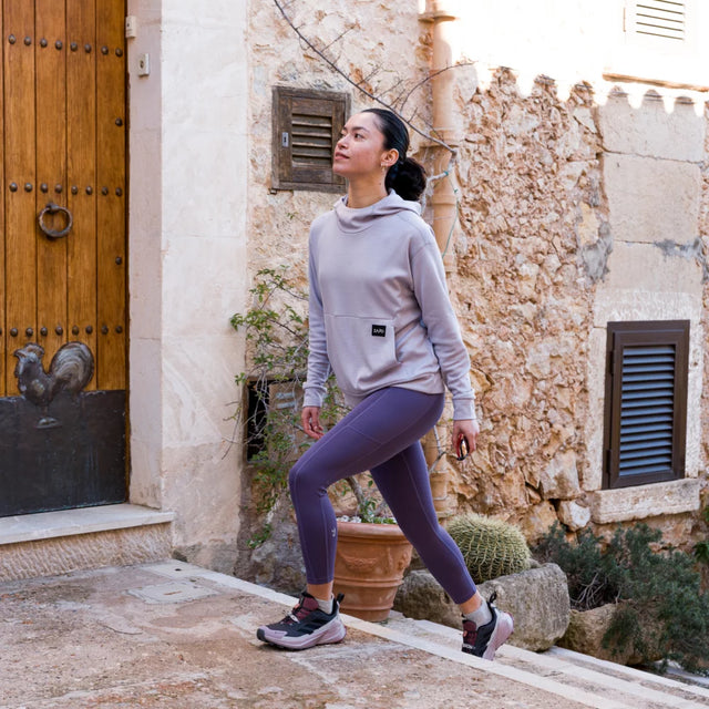 Vespero Women's Merino Hoodie, boja Lila Grey