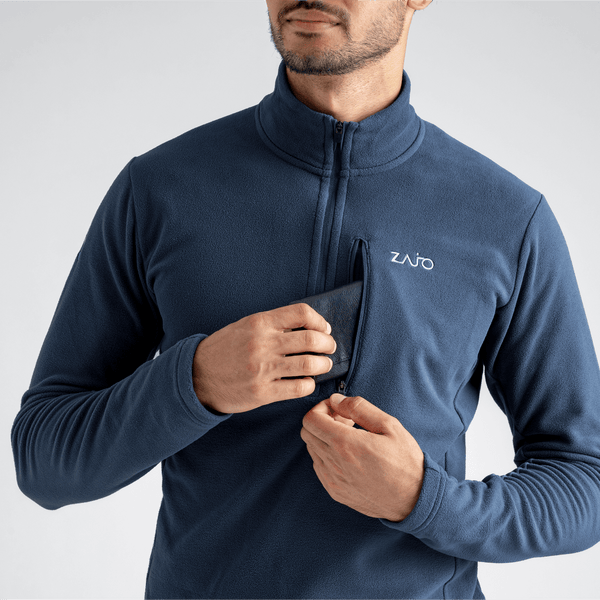 Auro Men's Fleece Zip Top — Burned Red