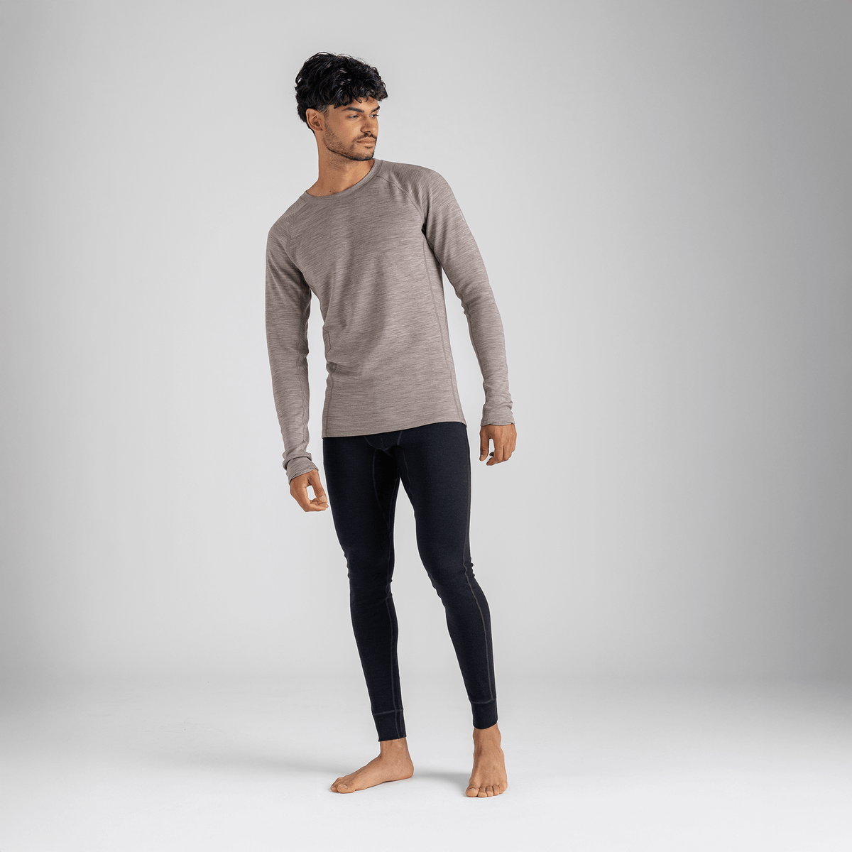 Hejma Men's Merino Longsleeve, boja Taupe Beige