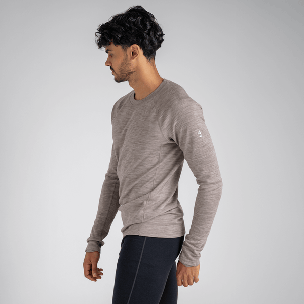 Hejma Men's Merino Longsleeve, boja Taupe Beige