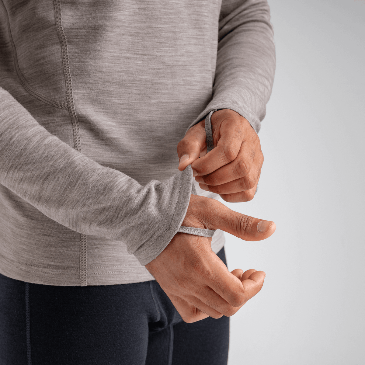 Hejma Men's Merino Longsleeve, boja Taupe Beige