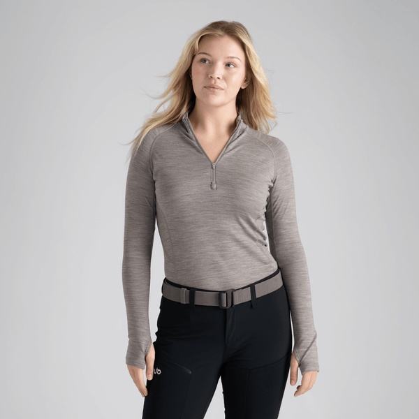 Hejma Women's Merino Zip Top, boja Grape Mauve