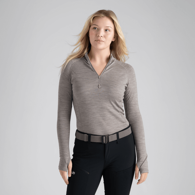 Hejma Women's Merino Zip Top, boja Grape Mauve