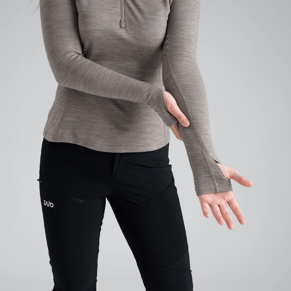 Hejma Women's Merino Zip Top, boja Beige