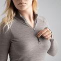 Hejma Women's Merino Zip Top, boja Beige