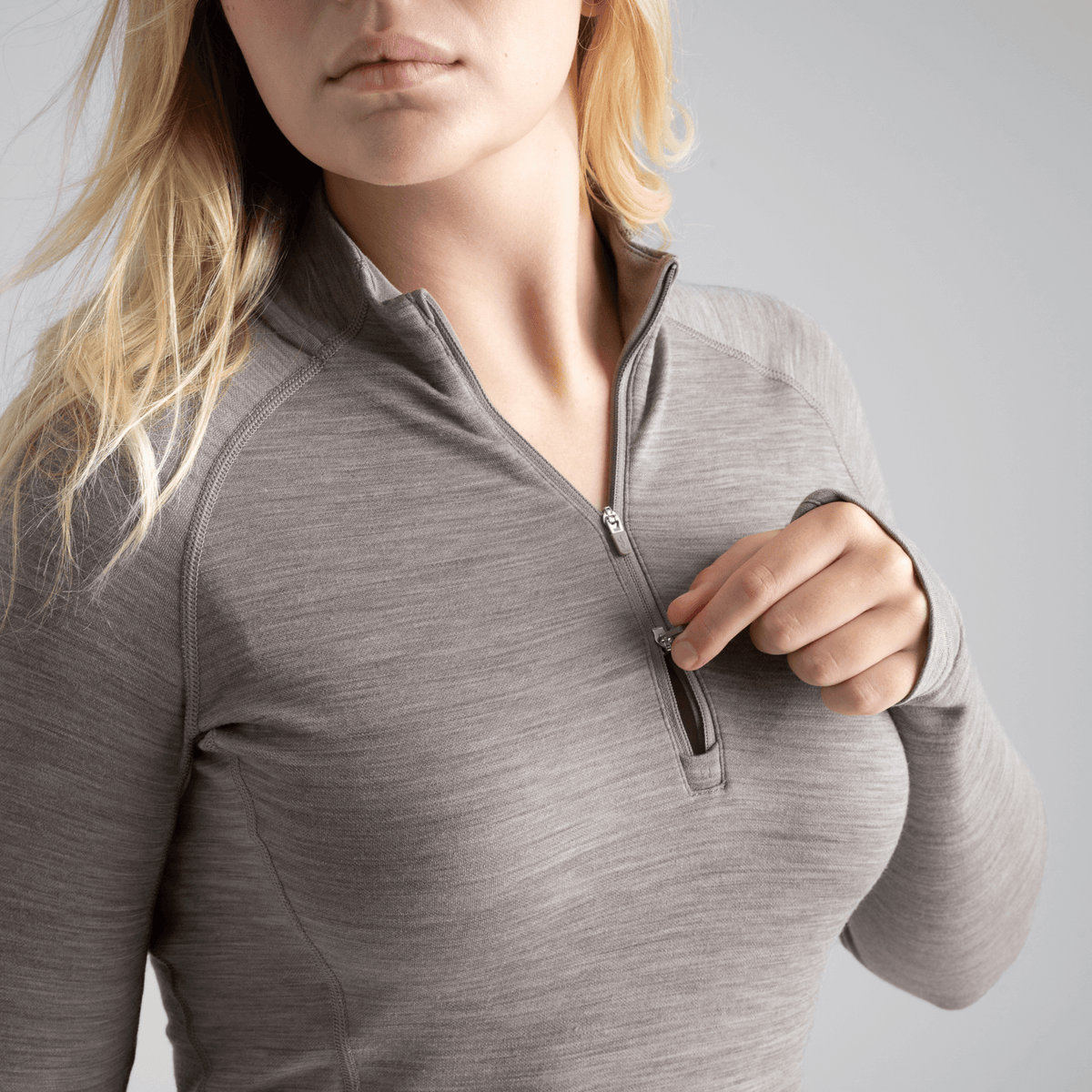 Hejma Women's Merino Zip Top, boja Grape Mauve