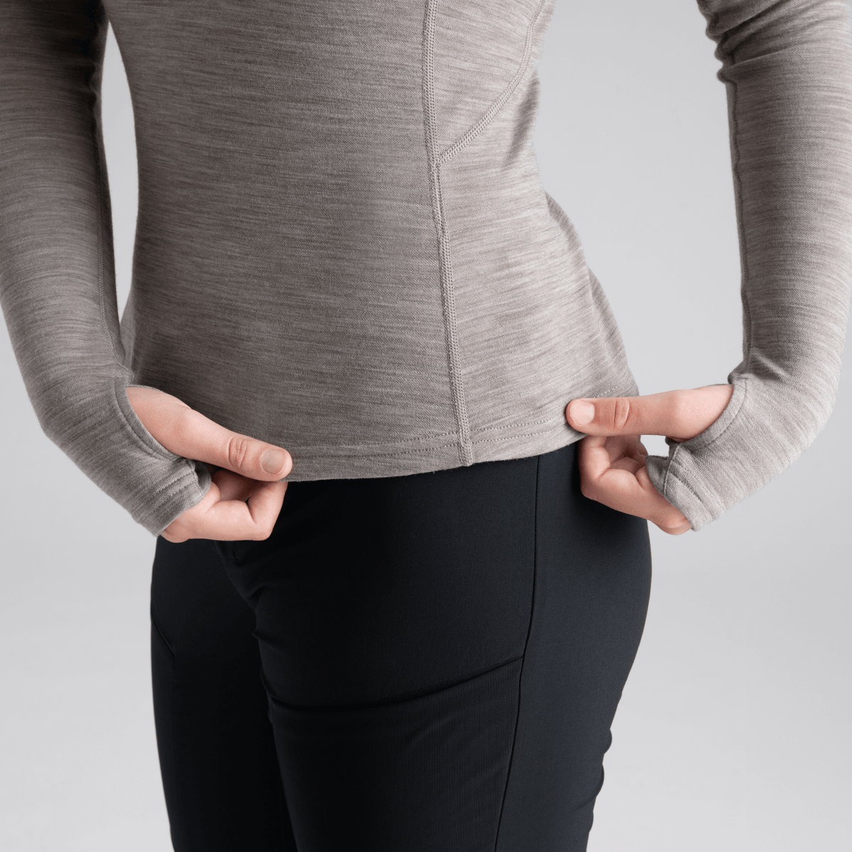 Hejma Women's Merino Zip Top, boja Beige