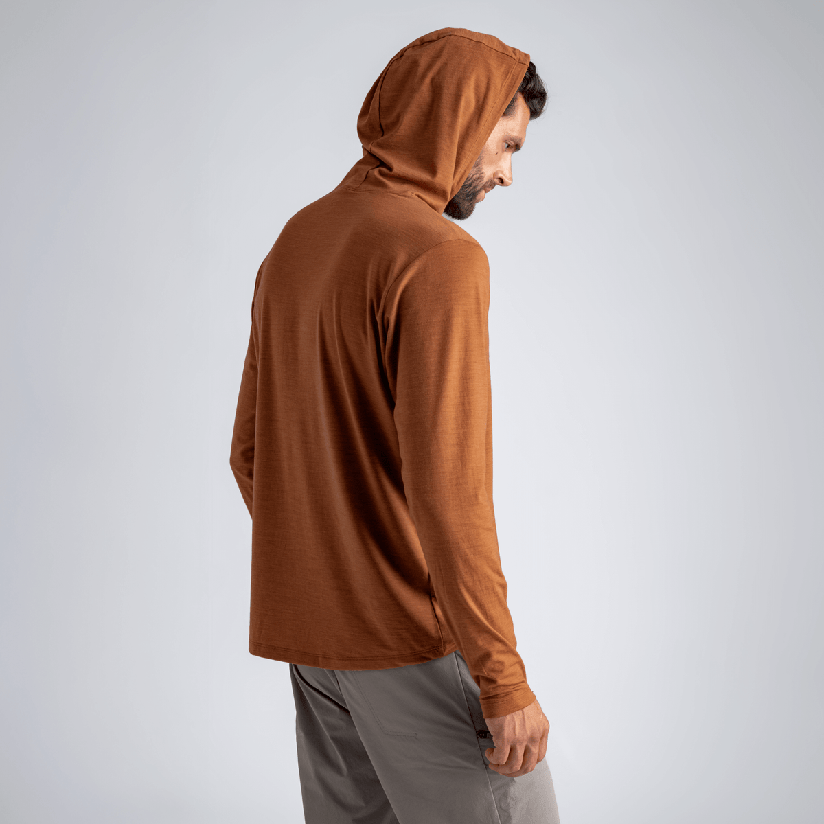 Kora Men's Merino Hoodie, boja Decadent Red