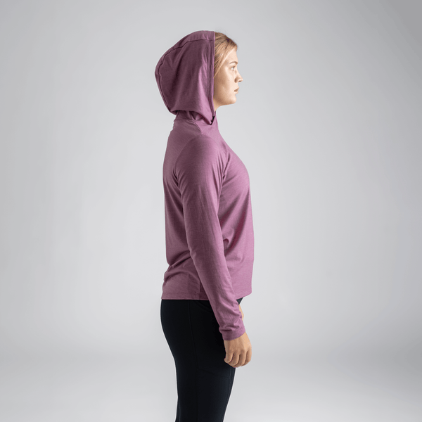 Kora Women's Merino Hoodie, boja Grey Navy