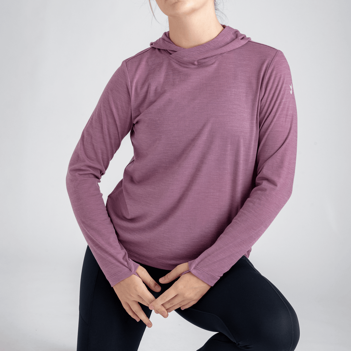 Kora Women's Merino Hoodie, boja Grey Navy