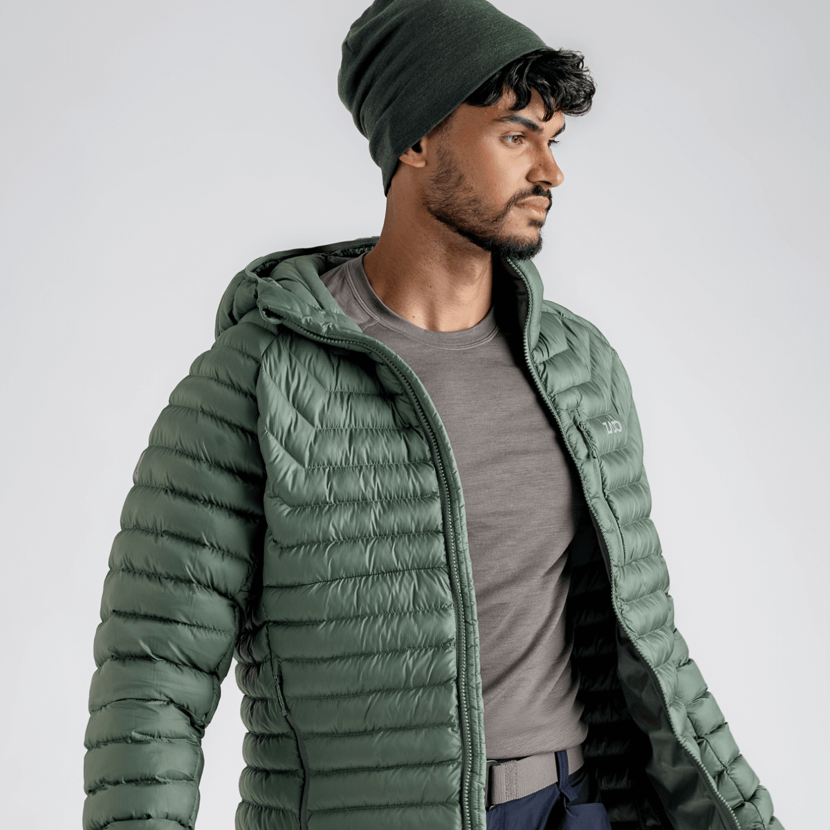 Nubaro Men's Insulated Hooded Jacket — Thyme Green