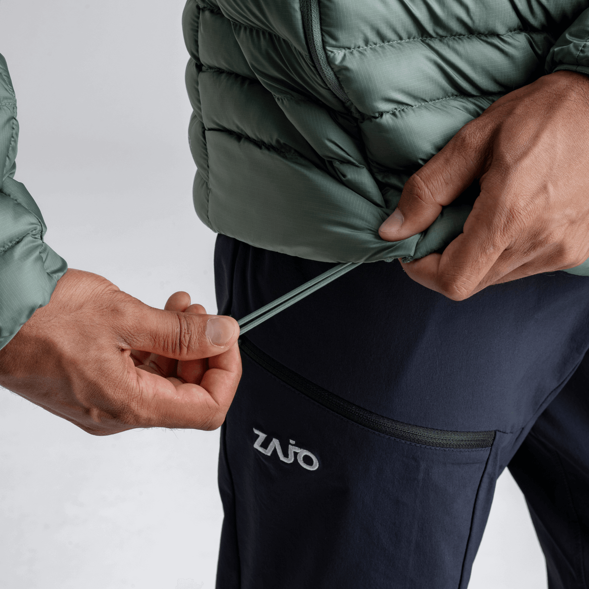 Nubaro Men's Insulated Hooded Jacket — Sage Green