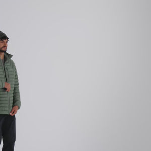 Nubaro Men's Insulated Hooded Jacket — Sage Green