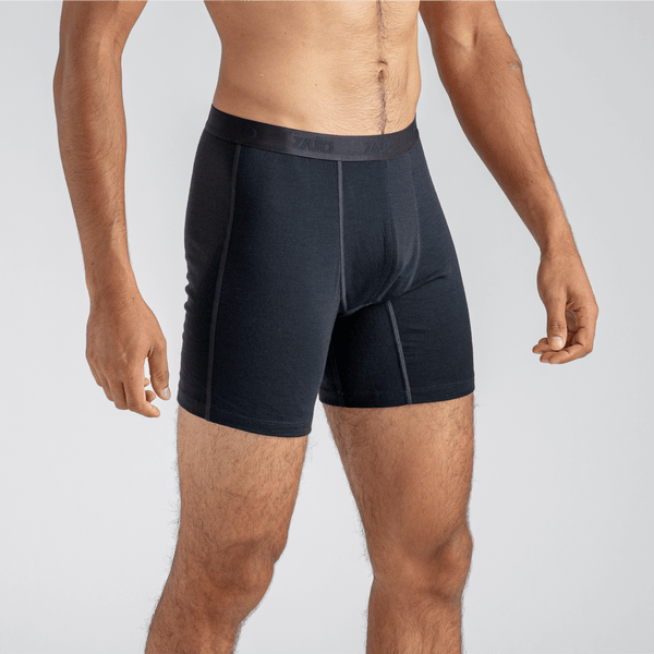 Senti Men's Merino Boxer Briefs Long, boja Thyme Green